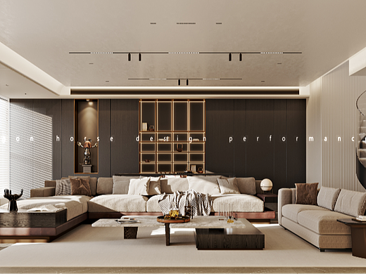 现代客餐厅—白龙马效果图