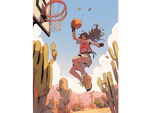 AI绘画-沙漠灌篮