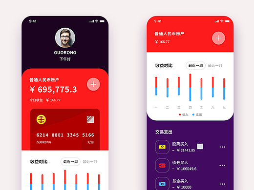两组金融数据页（个人主页-ZNjEyNDgzODA=） - APP界面 - 站酷设计师無用书生原创素材 - 站酷ZCOOL