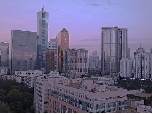 航拍--天河CBD校园里的粉色晚霞（个人主页-ZNjM5MTkxNDA=） - 短片 - 站酷设计师Zero077原创素材 - 站酷ZCOOL