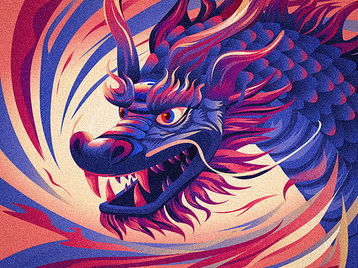 中国龙插画海报