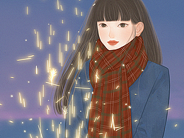 独自在夜晚的海边