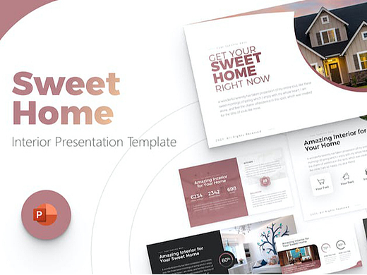 20頁創(chuàng)意大氣甜蜜之家室內(nèi)裝飾房地產(chǎn)介紹宣傳PPT模板