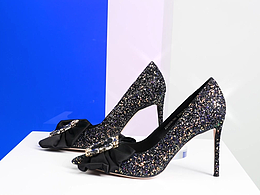 JOOC玖诗22秋新款高跟鞋+钻石黑高跟鞋