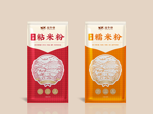 麦芒 x 双牛伴 | 糯米粉 / 粘米粉 / 面粉包装设计