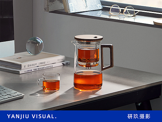 玻璃茶具 | 按压式玻璃泡茶杯✖ 研玖视觉