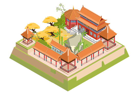 矢量地图立体建筑摘取部分景点