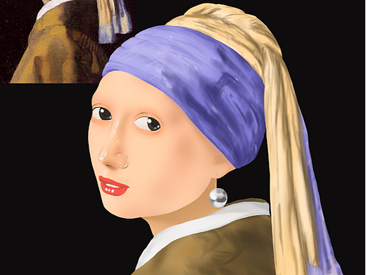 戴珍珠耳环的少女