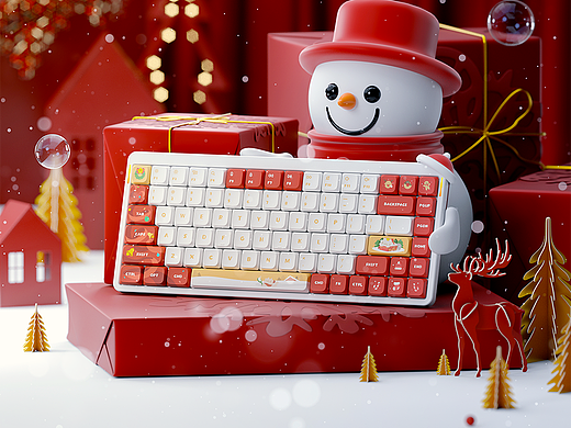 工作图——圣诞键帽键盘渲染