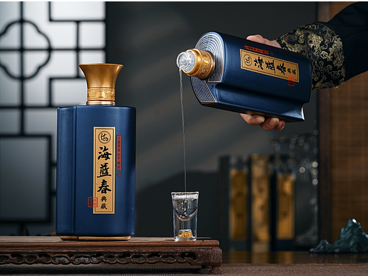  白酒摄影  海蓝春