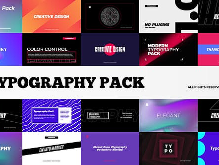 AE模板|渐变背景创意动态动效文字标题字幕版式包动画