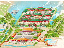 圆明新园景区手绘地图