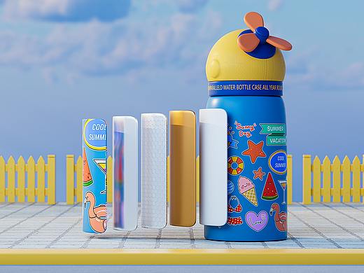 儿童水杯/奶粉渲染