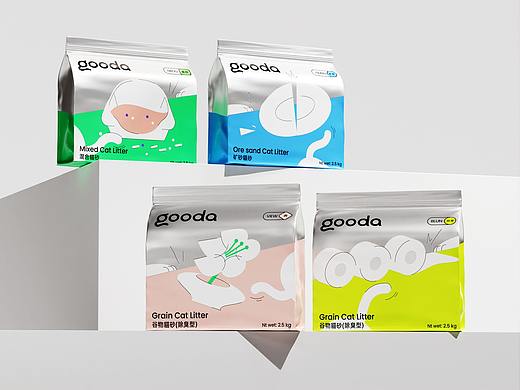 gooda 咕哒 宠物品牌 猫砂包装设计 Pet packaging