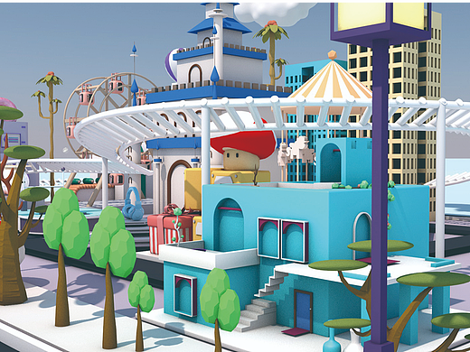 天马行空游乐场（个人主页-ZNjAyMTE0OTI=） - 场景 - 站酷设计师阿满JY原创素材 - 站酷ZCOOL