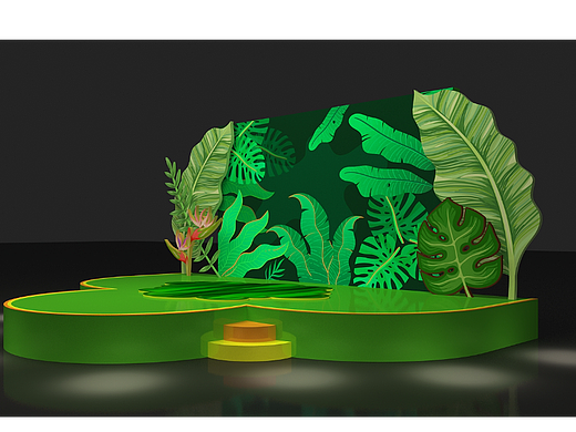 绿植森林主题点位设计3D效果图