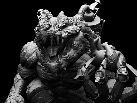 原創(chuàng) | 3D建模 | 高精度zbrush怪獸建?！融H（個人主頁-ZNjM0NTc4MTI=） - 人物/生物 - 站酷設(shè)計師SHAN_與杉原創(chuàng)素材 - 站酷ZCOOL