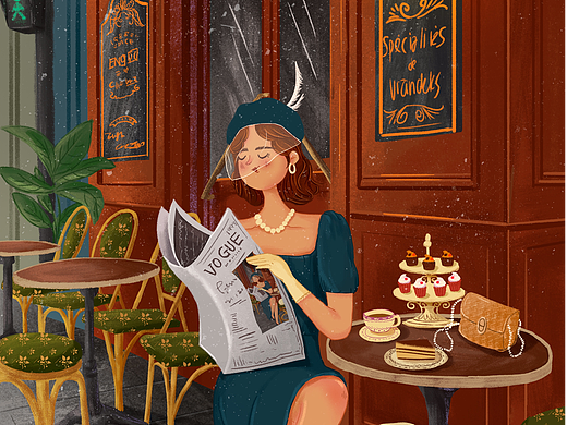 享受一個人的悠閑時刻（個人主頁-ZNjA3MTY4NDA=） - 商業(yè)插畫 - 站酷設計師feimistudio原創(chuàng)素材 - 站酷ZCOOL