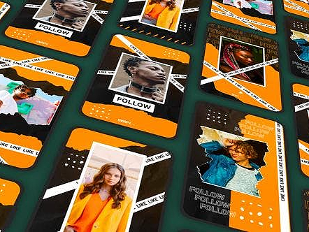 AE模板|竖屏复古纸张纹理框架动画风格潮牌广告时尚