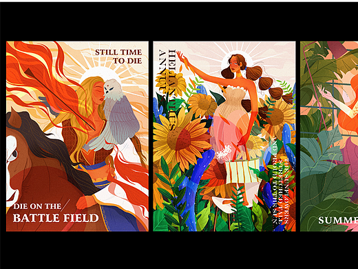 时尚扁平风格插画分享