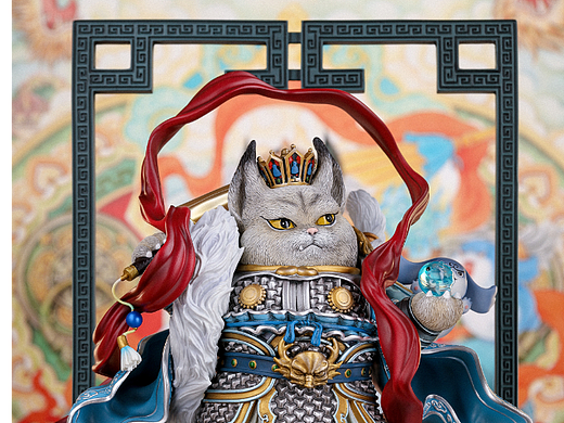 筋兜云 x 八仙九猫 四大猫天王系列 多闻天王 雕像