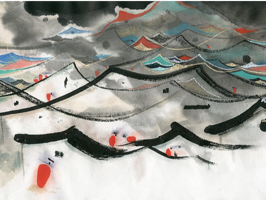 2023水墨中國(guó)系列——《最美不過(guò)故鄉(xiāng)美》（個(gè)人主頁(yè)-ZNjU2MzU5NzI=） - 繪畫(huà) - 站酷設(shè)計(jì)師風(fēng)蓮原創(chuàng)素材 - 站酷ZCOOL