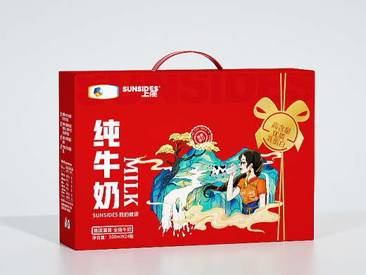 国潮纯牛奶包装设计