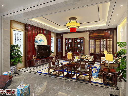 于现代喧嚣中享受惬意中式装修别墅