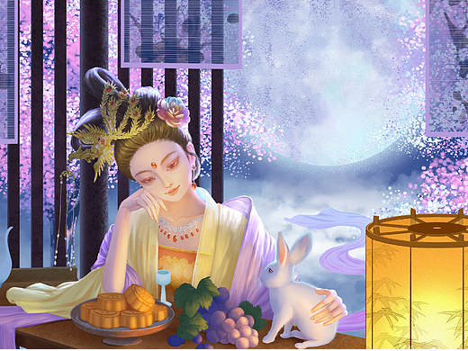 仿《西游记》中秋嫦娥与玉兔