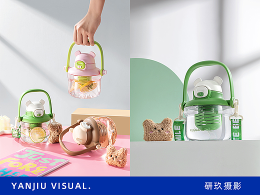 夏季女性儿童运动水杯拍摄塑料水壶 | ✖ 研玖视觉出品