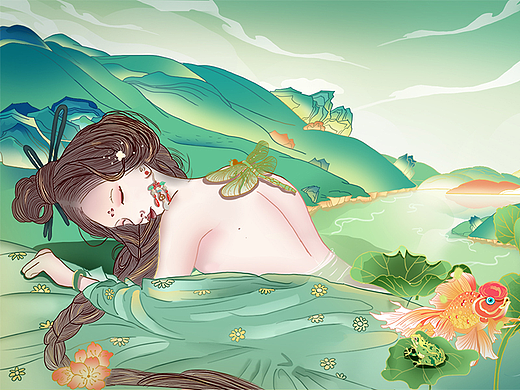 二十四节气( 大暑 )国潮风清新一夏