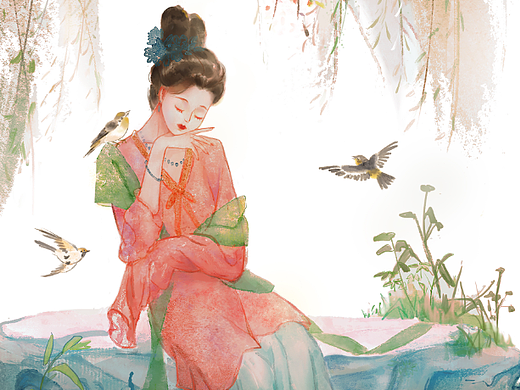 插画：春景图《春分》