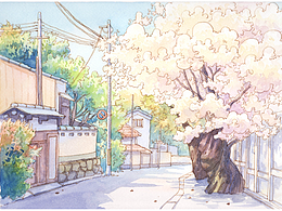 櫻花手繪過程圖