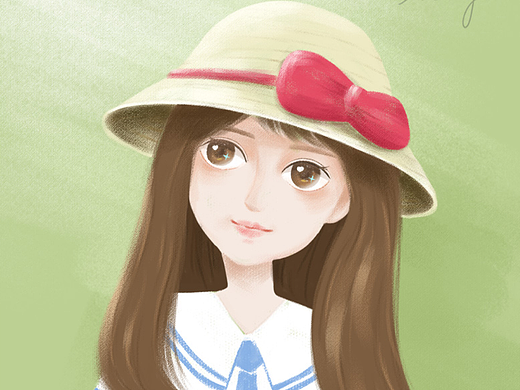 戴帽子的小女孩