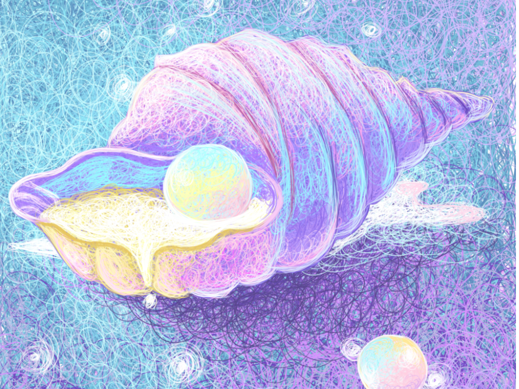 海螺水彩画 海螺彩绘作品图片 - 第 3 - 水彩迷