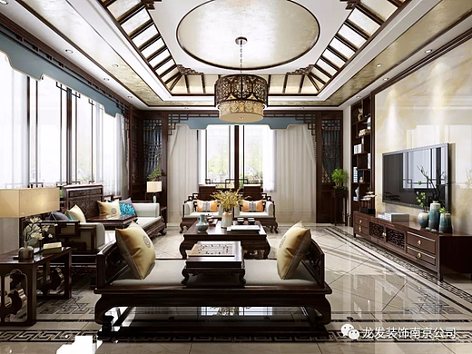 别墅大宅|680㎡中式风格，一步一景色