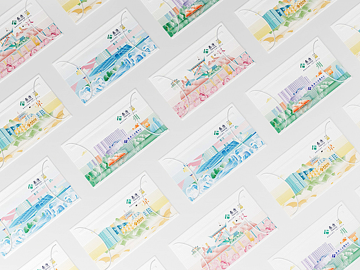 泰康丨口罩 国风城市文创插画设计