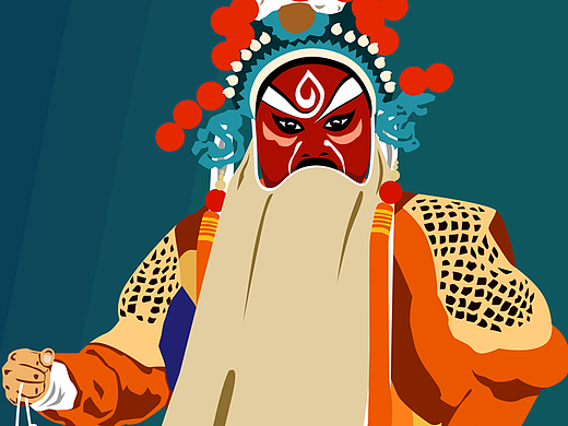 秦腔戏曲插画——下河东(赵匡胤)