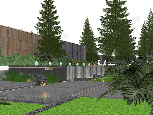 重庆中海春华大道示范区后场景观SU模型下载