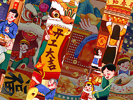 新春節(jié)日?qǐng)D繪制