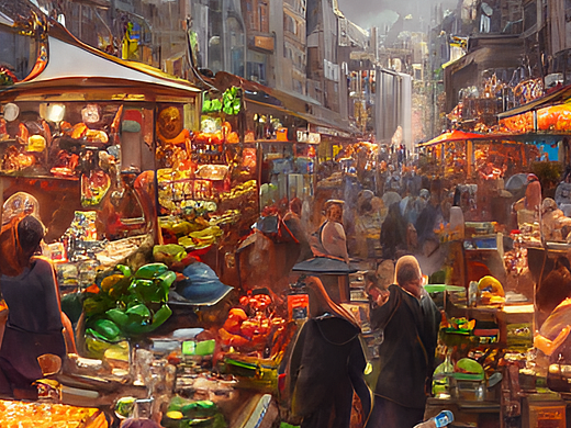 #AI创作实验室#热闹的集市