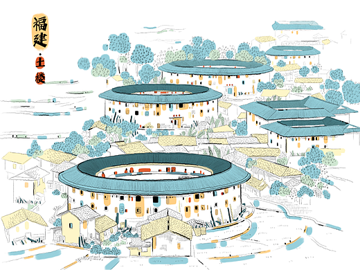 城市建筑插画