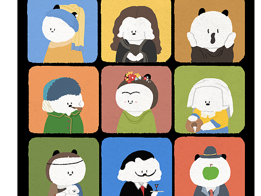 小兔小狗与名画