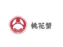 桃花蟹logo设计
