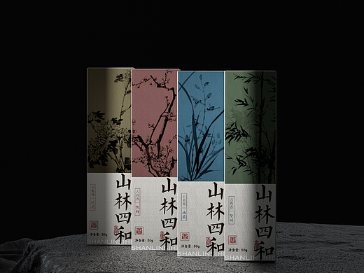 山林四和 | 梅兰竹菊四君子线香包装设计