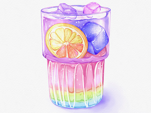 水彩临摹饮品合集