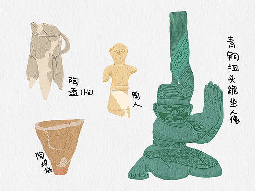 三星堆插画 | 贴纸