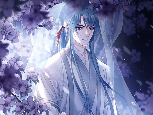 桃花丛中的古风男子(CG漫画)