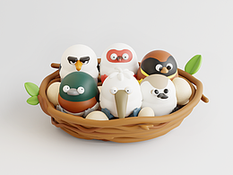 珍惜鸟类系列IP形象设计 