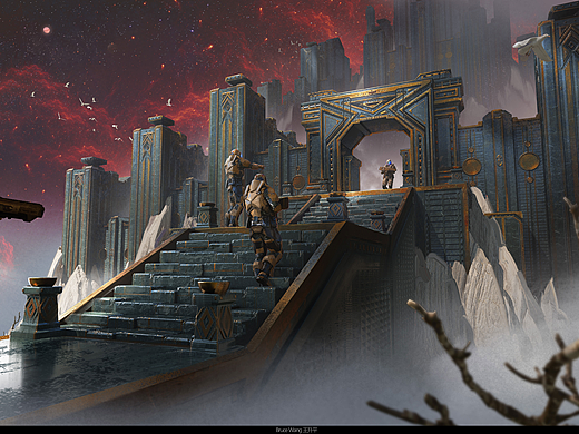 原画概念设计作品——探索异星遗迹（3Dcoat+Blender)